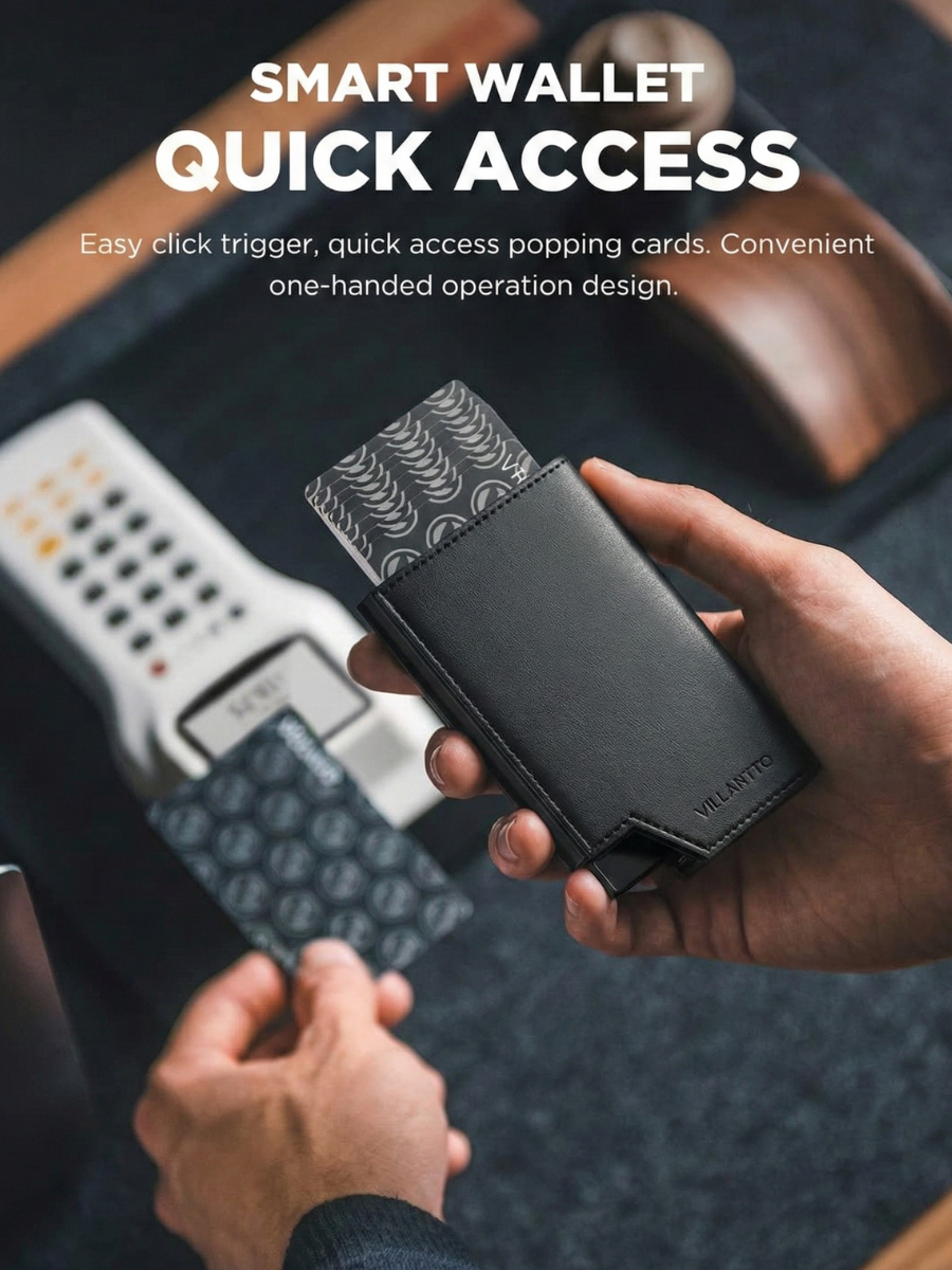 LEATHER SMART WALLET PRO - CLASSIC BLACK