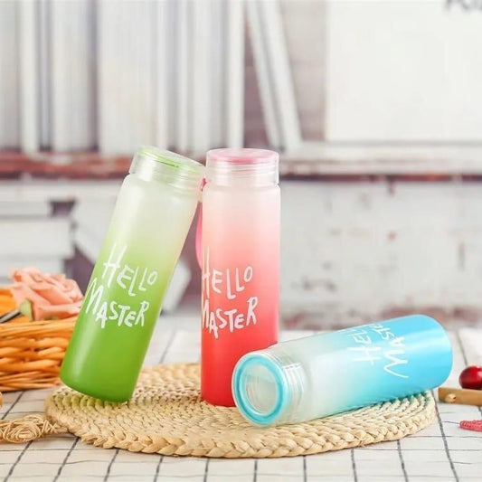 Portable Drinkware Frosted Glass Water Bottle