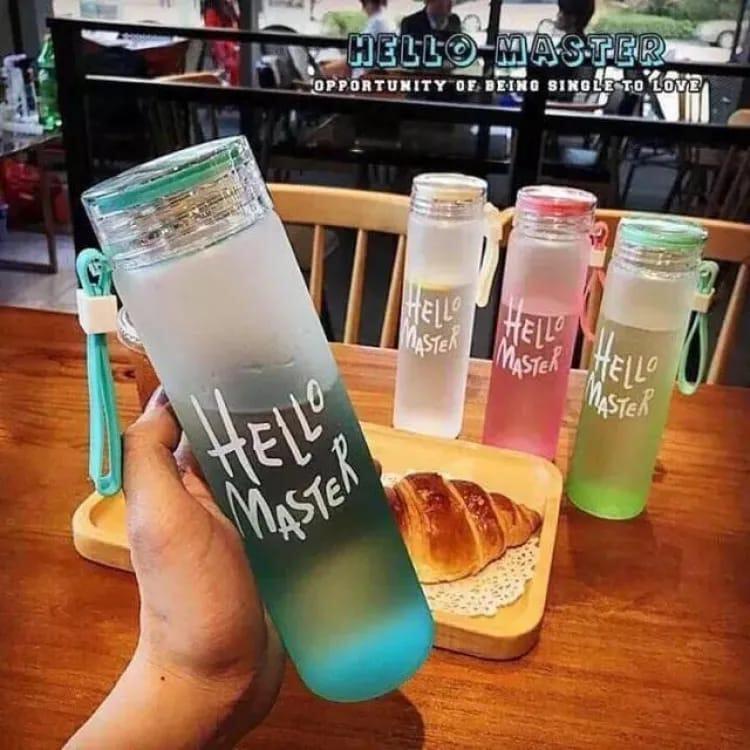 Portable Drinkware Frosted Glass Water Bottle