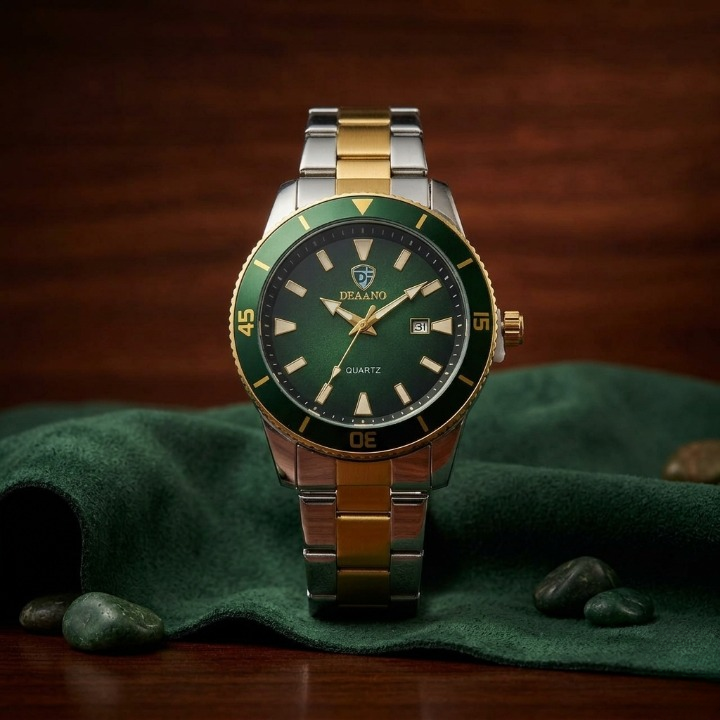 Premium Men's Stainless Steel Quartz Watch – Classic Dial Luxury Business Watch with Date Display