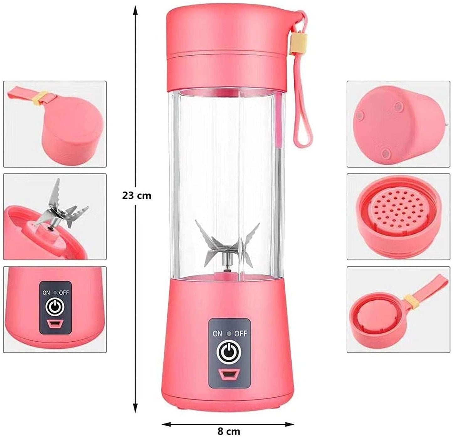 Rechargeable Portable Juicer Blender – USB Rechargeable Mini Smoothie & Fruit Juice Maker